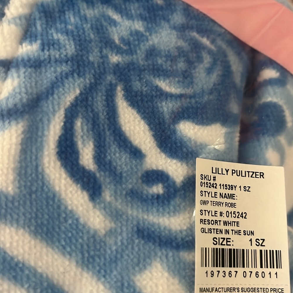 NWT Lilly Pulitzer Terry Robe in Glisten in the Sun - Picture 2 of 3